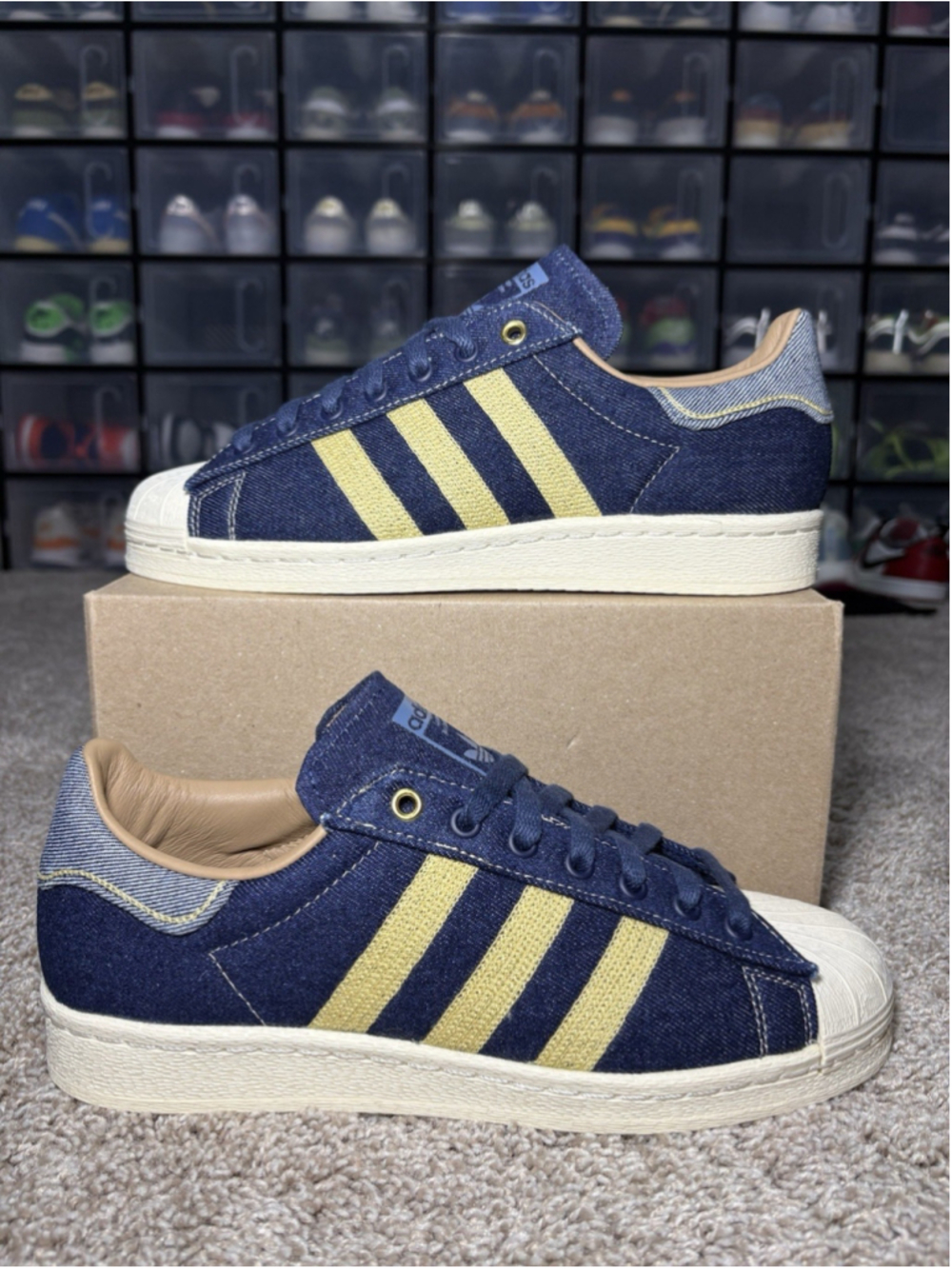 Adidas Originals Superstar 82 Men's Size 9 Denim Cream White Shoes JH5577 NEW
